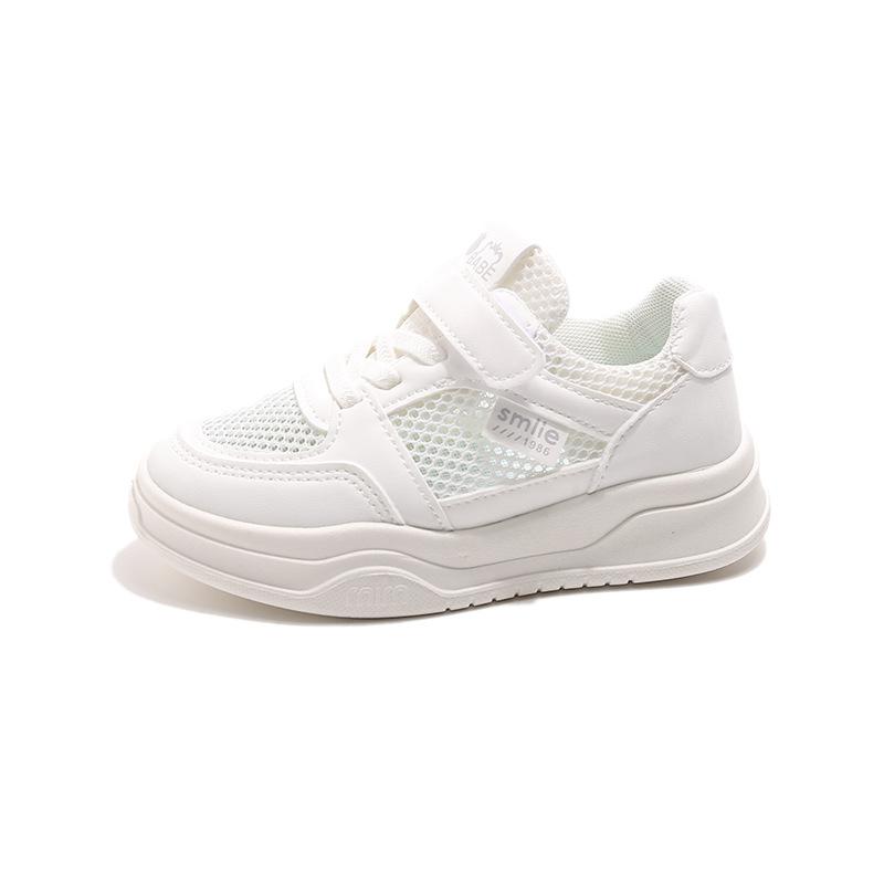 Children's white sneakers, girls' mesh athletic shoes, new spring/autumn styles, breathable, soft-soled, casual mesh shoes, boys' skate shoes