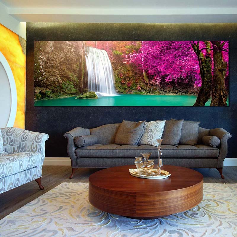 Плакаты с закатом, пляжем, морским пейзажем, современный домашний декор, картины с водопадом, печать на холсте, настенное искусство для гостиной, прикроватные картины