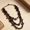 Retro Casual Coconut Shell Multi-Layer Beaded Necklace Women's Geometric Design Guangdong Gift Sample Made Bosmi Wind