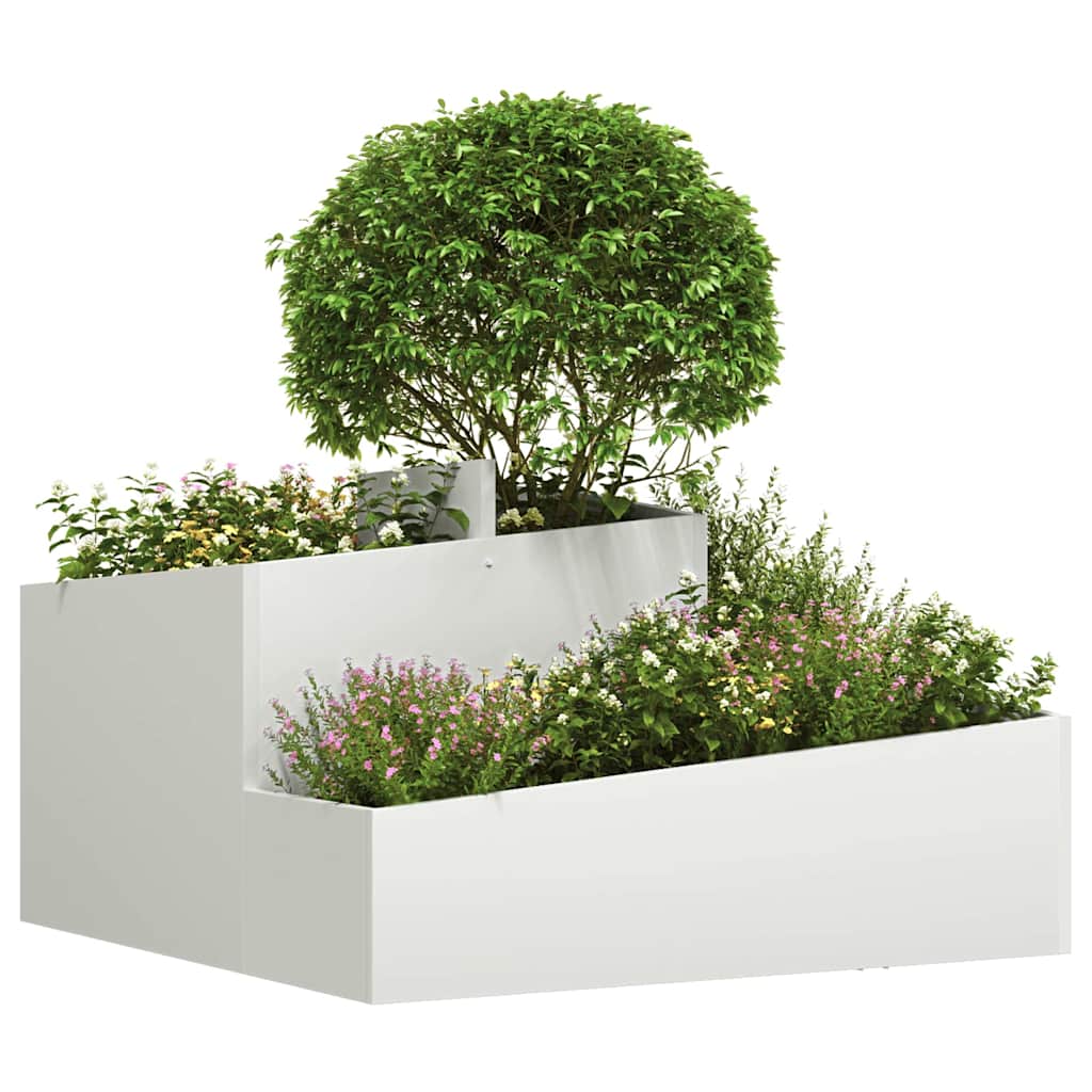 Garden Planter White 80 x 80 x 50 cm Cold Rolled Steel
