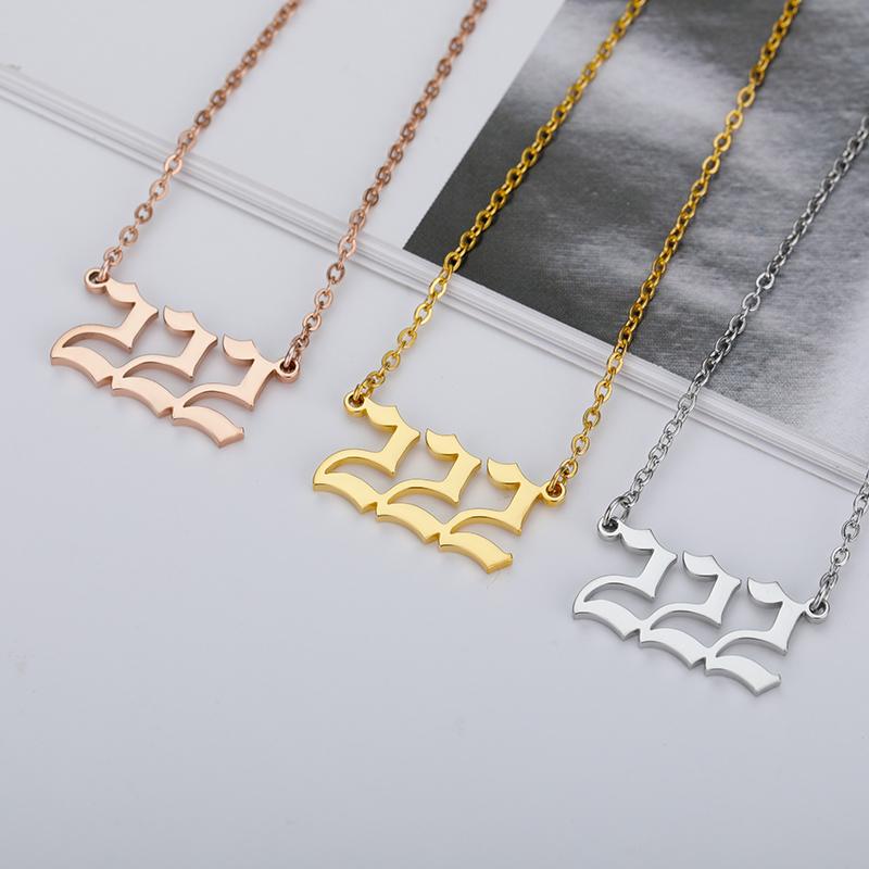 Angel Number Necklaces For Women 111 222 333 555 666 777 888 999 444 Devil Necklace Stainless Steel Pendant Men Bff Goth Jewelry
