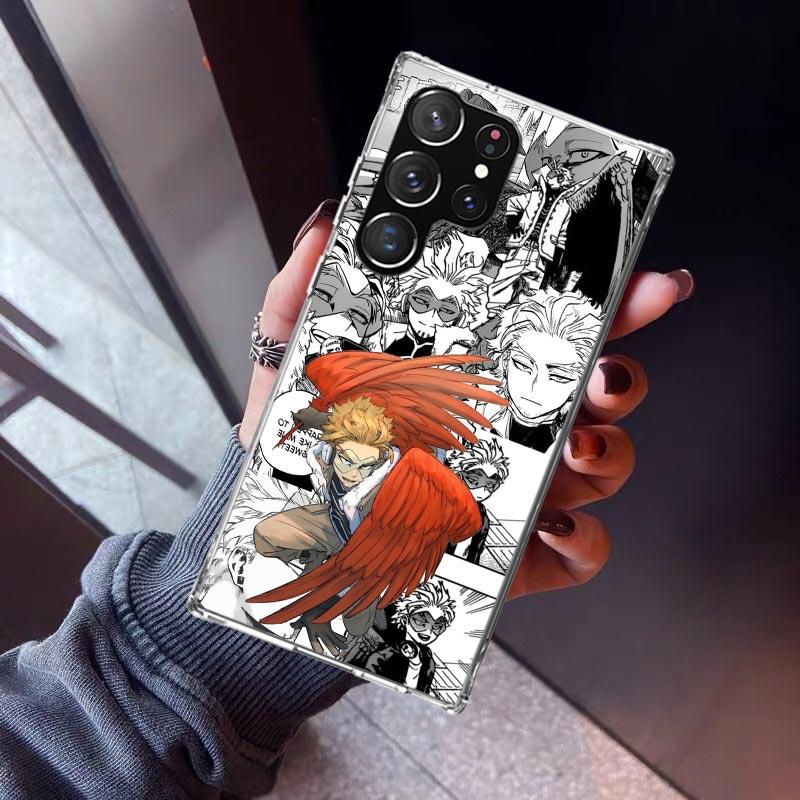 Чехол для телефона Hawks MHA My Hero A-Academy для Samsung Galaxy S26 S25 Edge S24 S23 Ultra S22 Plus S21 S20 FE Мягкая задняя крышка из ТПУ Веселый