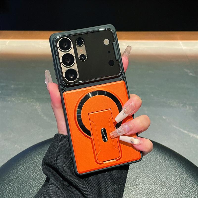 Applicable to Samsung S26Ultra mobile phone case lens cover goggles + suction invisible bracket A57 skin feel anti-drop