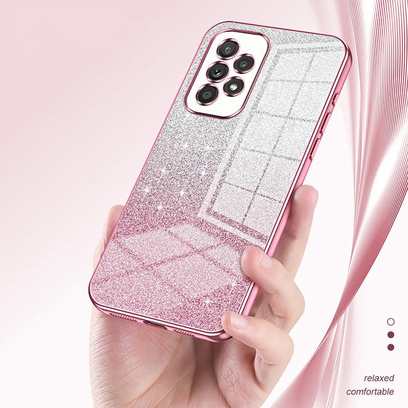 For Samsung Galaxy A33 5G Case Precise Cutout Gradient Glitter Design Phone Back Protector