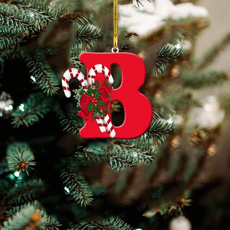 1 шт. Новый, креативный, подвесной, новогодняя елка, алфавит, акрил, плоский, украшение для домашней вечеринки, украшение в подарок