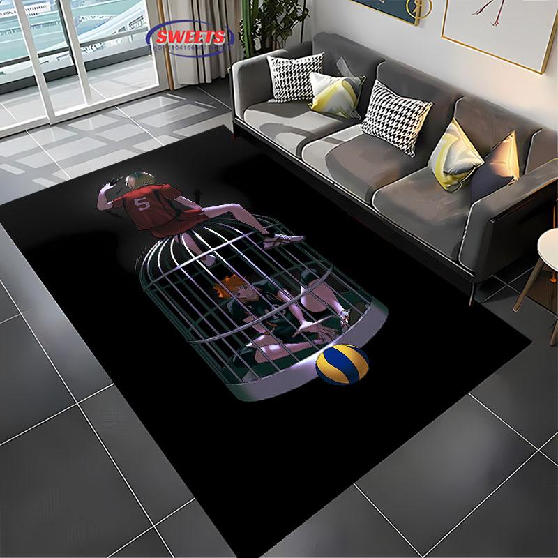 3D Печать Хайкю Большой Ковер, Комнатный Стираемый Коврик для Спальни, Прочный Ковер для Гостиной Столовой Ванной Кухни Офиса