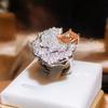 Ювелирные изделия Seiko Кольцо-лепесток с бриллиантами для женщин Серебро Новое кольцо с цирконием и бриллиантами микро-сеткой Свадебные украшения Подарок