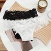 Women Sexy Lace Panties Low-waist Lace Up Bow Briefs Ladies G-string Underpants Mesh Temptation T-back Lingerie