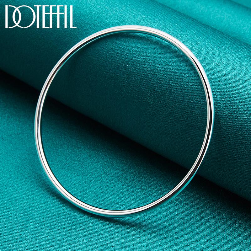 925 стерлингового серебра модный 3 мм гладкий браслет модные ювелирные изделия