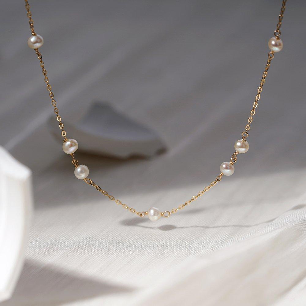 Чокер из натурального пресноводного жемчуга 14K Eclat W