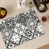 1 шт. Элегантный кухонный абсорбирующий коврик с черно-белым узором, Земляной дренажный коврик с кофемашинами, Идеален для сушки посуды, Домашний декор