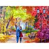 DIY Алмазная картина Полная дрель Пейзаж Алмазная вышивка Дерево Авеню Пейзаж Rhinestone Painting