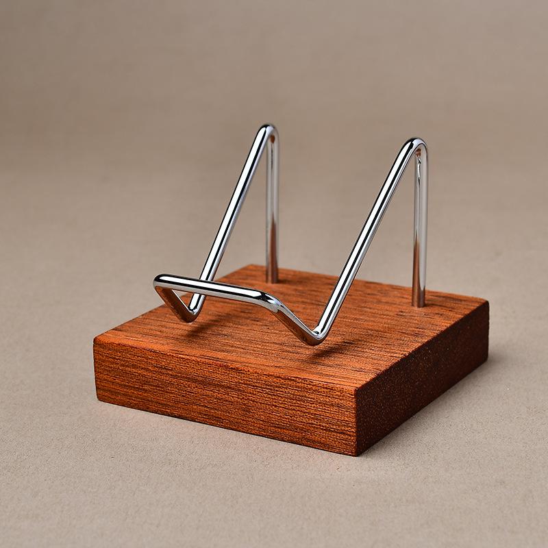 "Heart-Shaped Crystal Mineral Specimen On Iron Stand with Wooden Jewelry Display"