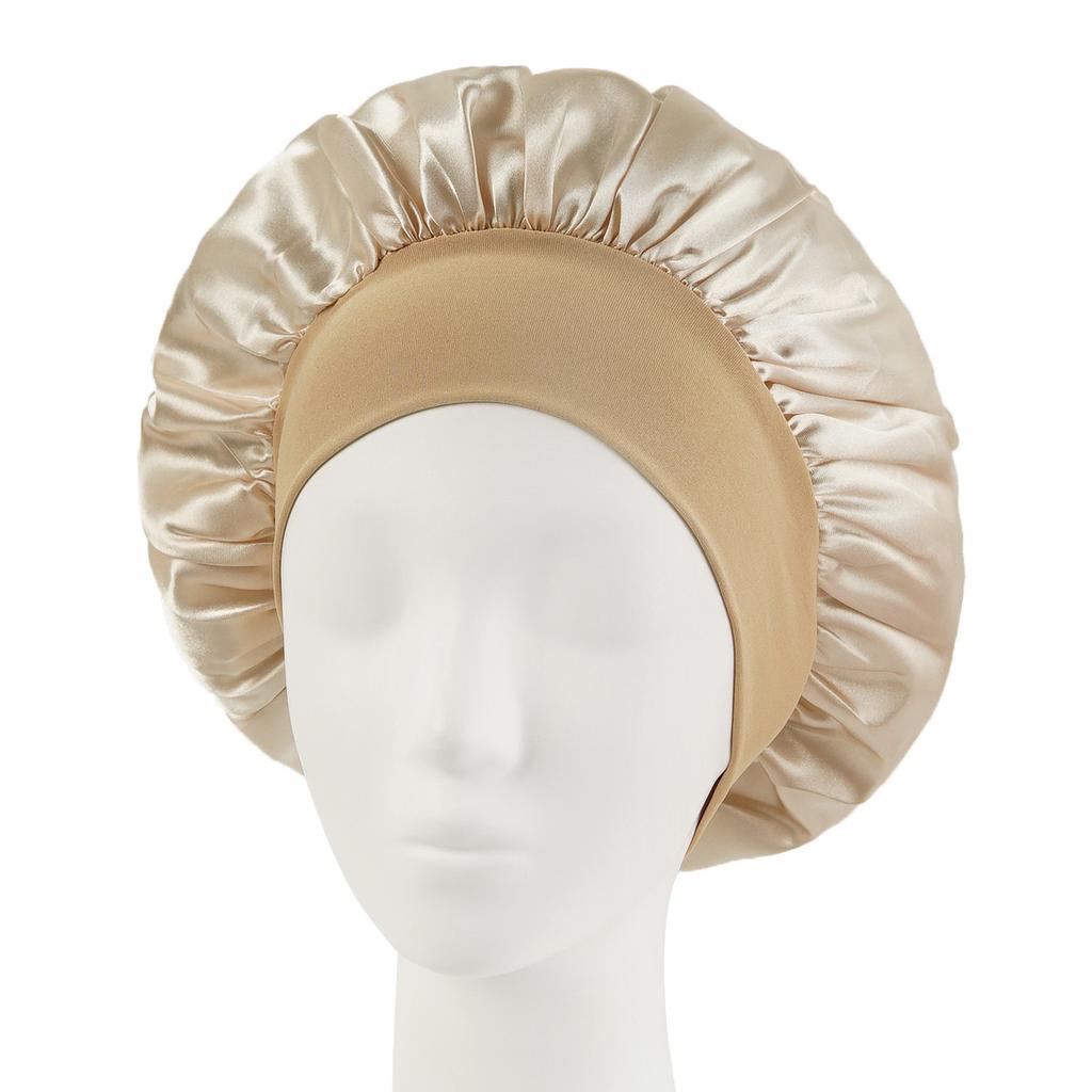 Wide Band Satin Sleep Cap Bonnet for Women Hair Care Curly Chemo and Postpartum 36 Colours
