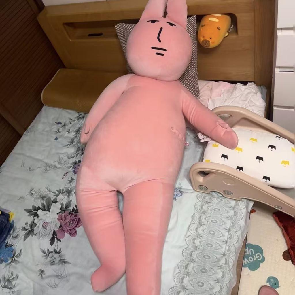 Розовая кролик длинная подушка-игрушка милая плюшевая игрушка подушка для ног тряпичная кукла для девочки успокаивающий подарок