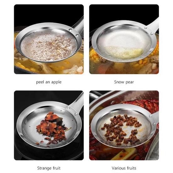 Ложка для сбора жира в горячем горшке, мелкоячеистое сито из нержавеющей стали, пенный фильтр, масляный фильтр для отделения плавающего жира, ковш-дуршлаг с длинной ручкой