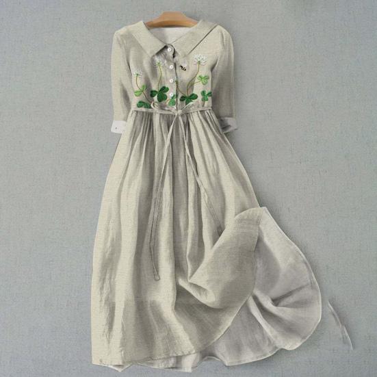 Женское летнее платье с отложным воротником и цветочным принтом, с короткими рукавами, плиссированное трапециевидное платье с высокой талией и большим подолом, однобортное платье миди для отдыха