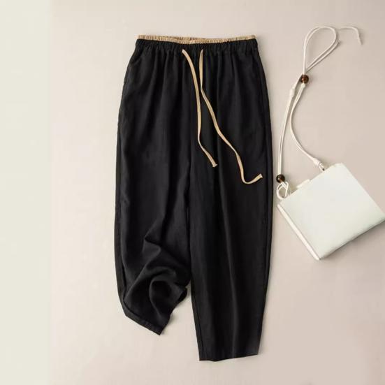 Женские широкие брюки с эластичной резинкой на талии, повседневные удобные брюки однотонного цвета, свободного кроя, брюки в стиле для поездок на работу