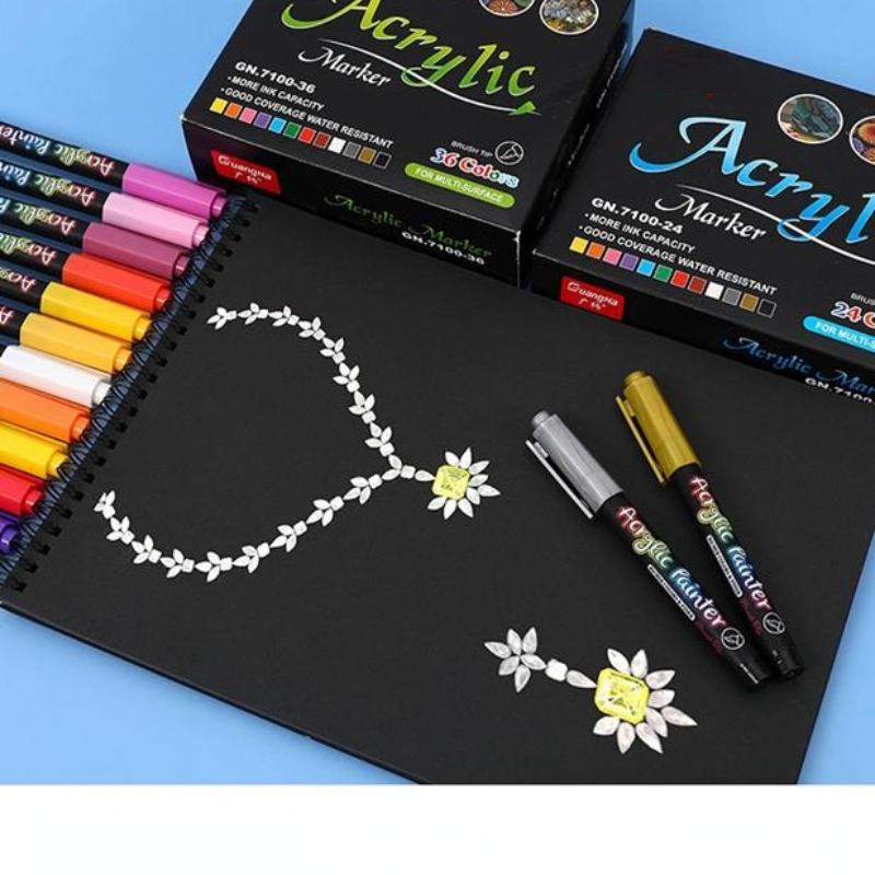 Мягкие кисти для акриловых маркеров с ультратонкими кончиками и маркеры-кисти для рисования камней, кусков дерева, керамики, рождественских украшений