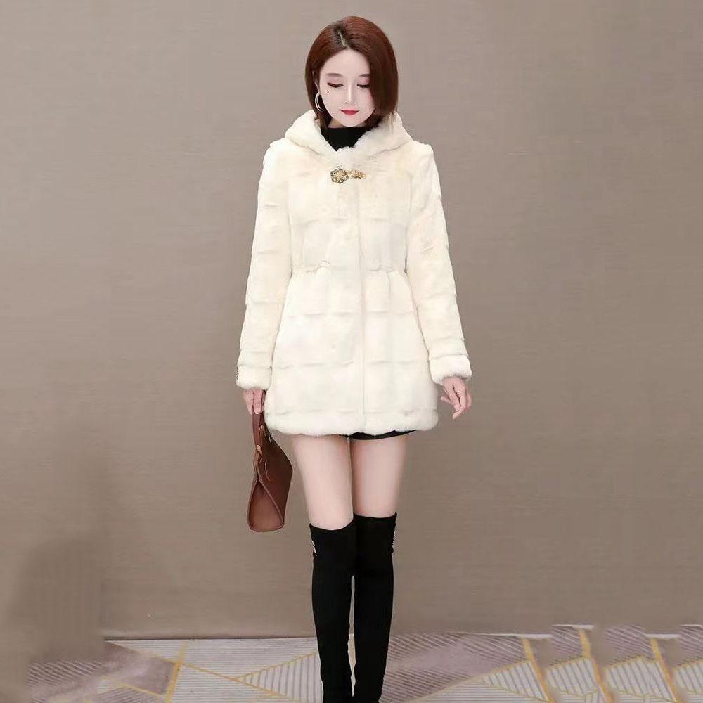 Зимняя куртка для пожилых людей среднего возраста, искусственное меховое пальто из травы, теплая, свободного покроя, модная парка