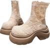 Net Boots Female Cool Boots Summer Cotton and Linen Explosion Fairy Wind 2025 New Hollow Breathable Short Boots Thin Fashion Boots