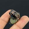 Natural Moss Prehnite Gemstone Handmade Copper Wire Wrap Ring Size 7 N2c67