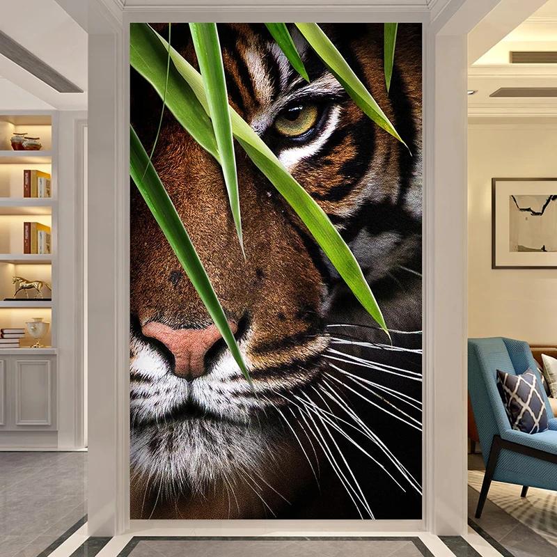 3D Photo Wallpaper Tiger Poster Wall Painting Living Room Entrance Bedroom Background Wall Art Animal Mural Wall Covering