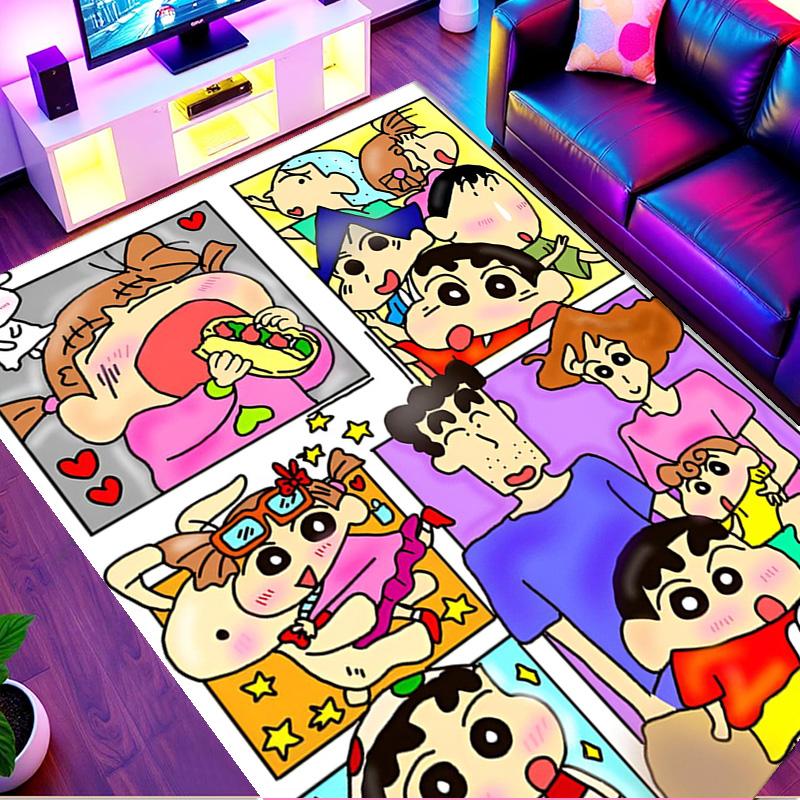 Crayon Shin Print Rug, Washable Floor Carpet, For Entryway Dorm Laundry Room Office Study, Home Decor Birthday Christmas Gift