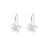 Real 925 Silver Zircon Flower Ear Hook Stud Earrings For Women Elegant Plant Fine Jewelry Light Accessory