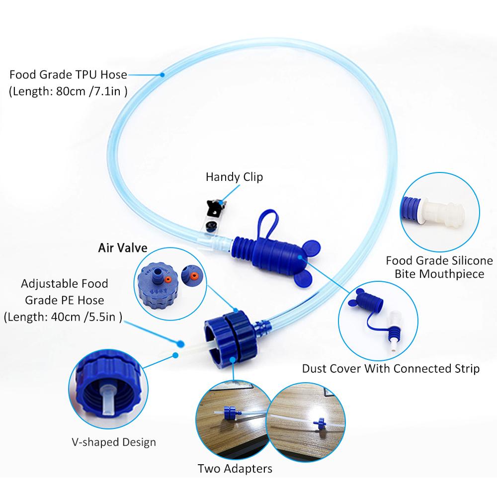 Питьевая трубка для бутылки с водой с двойным адаптером, система гидратации, комплект трубок для питья для езды на велосипеде, треккинга