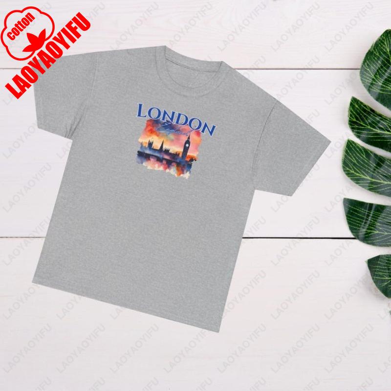 Funny London England TShirt London UK Travel Gift London United Kingdom Souvenir Unisex Women Cotton Shortsleeve Tees Breathable