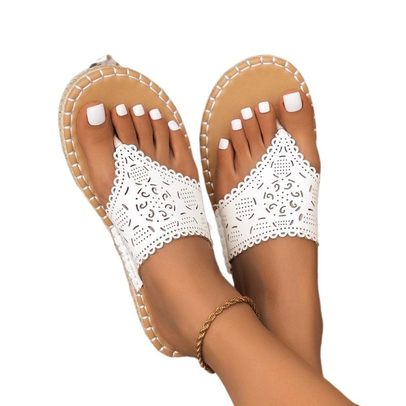 Летняя популярная женская обувь, модные однотонные женские тапочки с открытым носком, повседневная женская пляжная обувь большого размера с плоской подошвой