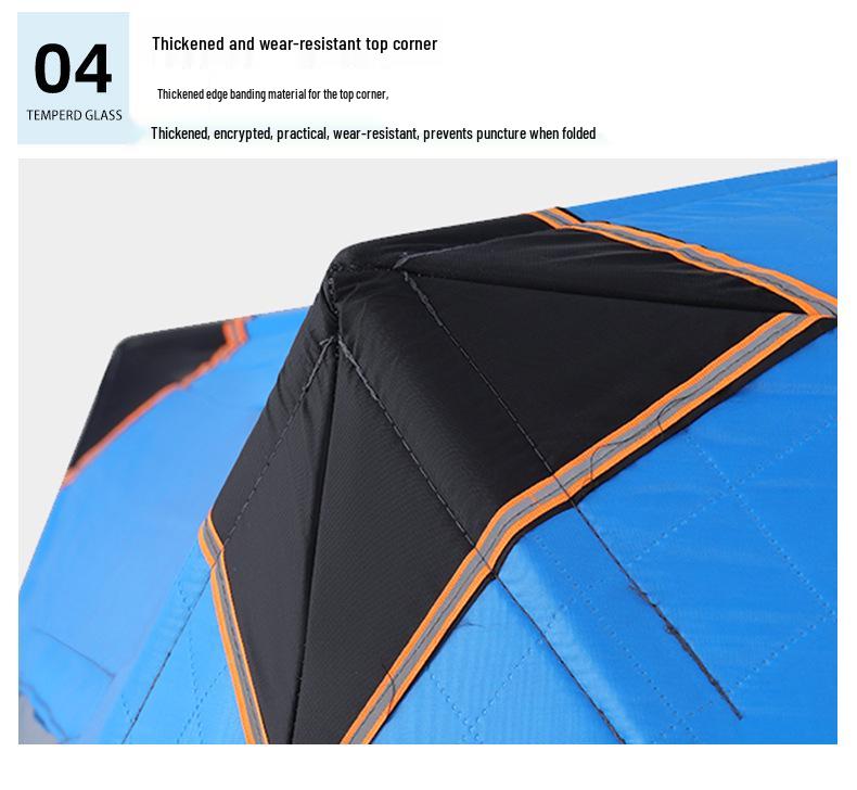 Шестигранная теплая зимняя палатка для подледной рыбалки с улучшенной ветрозащитой и хлопковой изоляцией