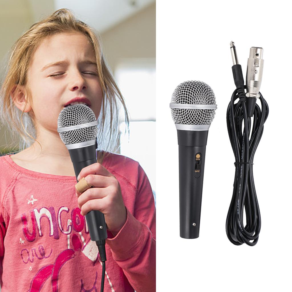 XLR Microphone with XLR To 1/4 Inch Cable Audio Connection Handheld Microphone Suitable for Stage Karaoke Singing and Recording