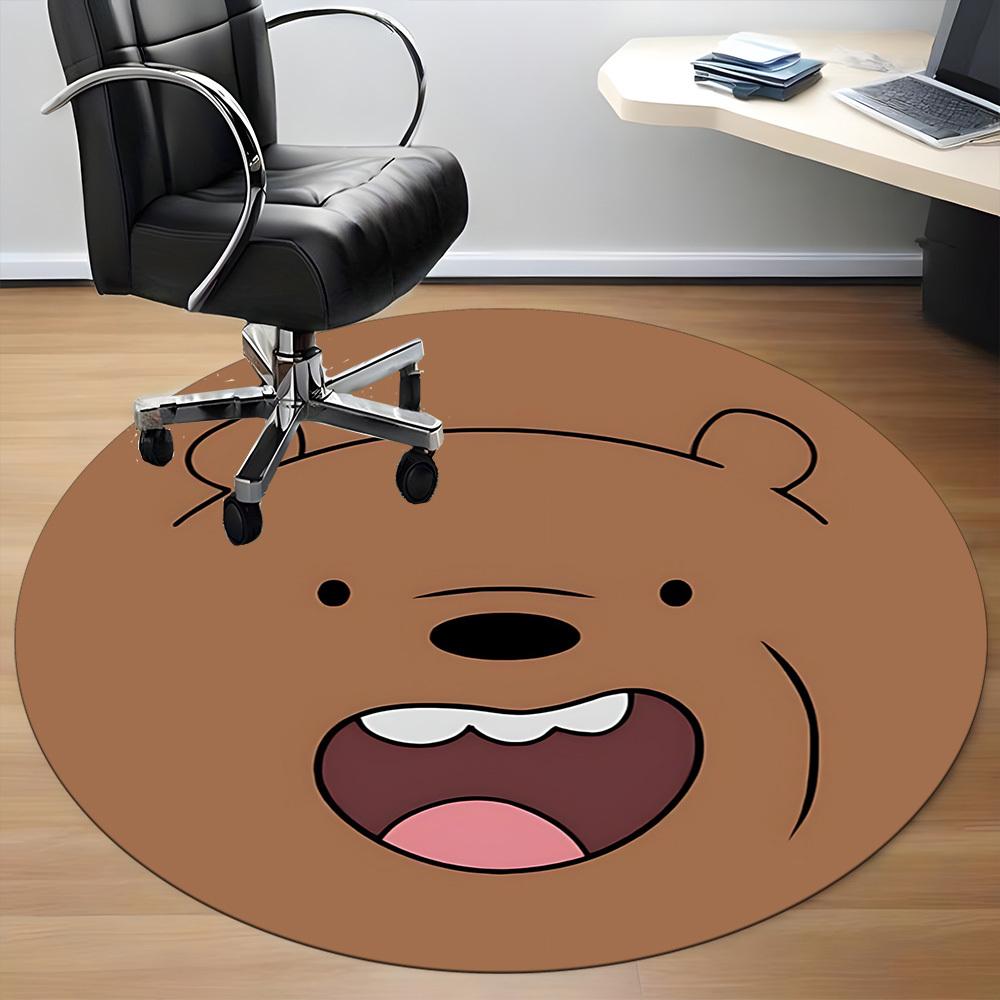 1 шт. Круглый ковер We Bare Bears для офиса, под офисные стулья, спальни, гостиной, домашний декор, декор комнаты, доступен в различных размерах