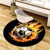 1pc Office Carpet Chair Mats Flaming Soccer Ball Design Perfect for Decorating Office Chairs, Living Rooms, Or Bedrooms.YDT250