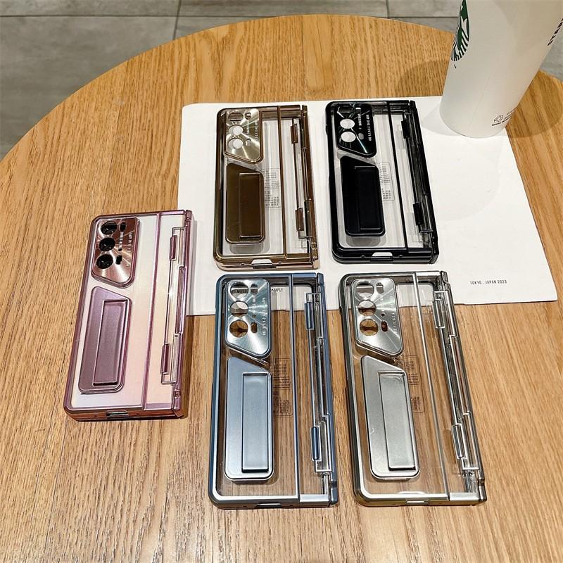 Transparent Electroplated PC Case Honor Magic V2 RSR Foldable Phone Full Coverage Shockproof Anti-Fingerprint Cover