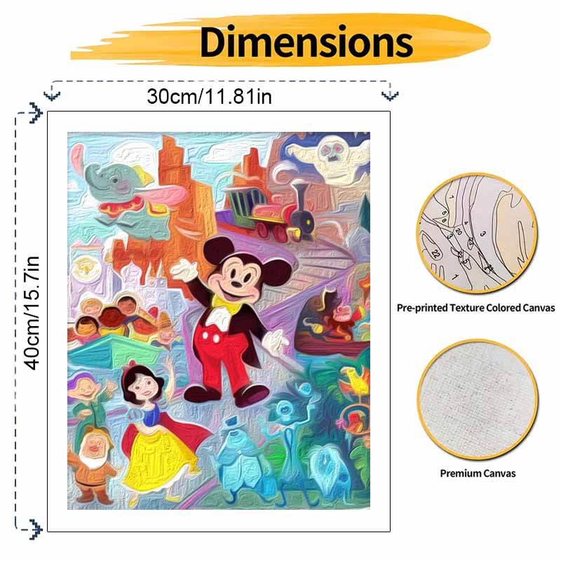 Disney Тематический парк Микки Маус набор для рисования маслом по номерам ручной работы DIY домашний декор подарки настенное искусство холст набор для взрослых и детей декор