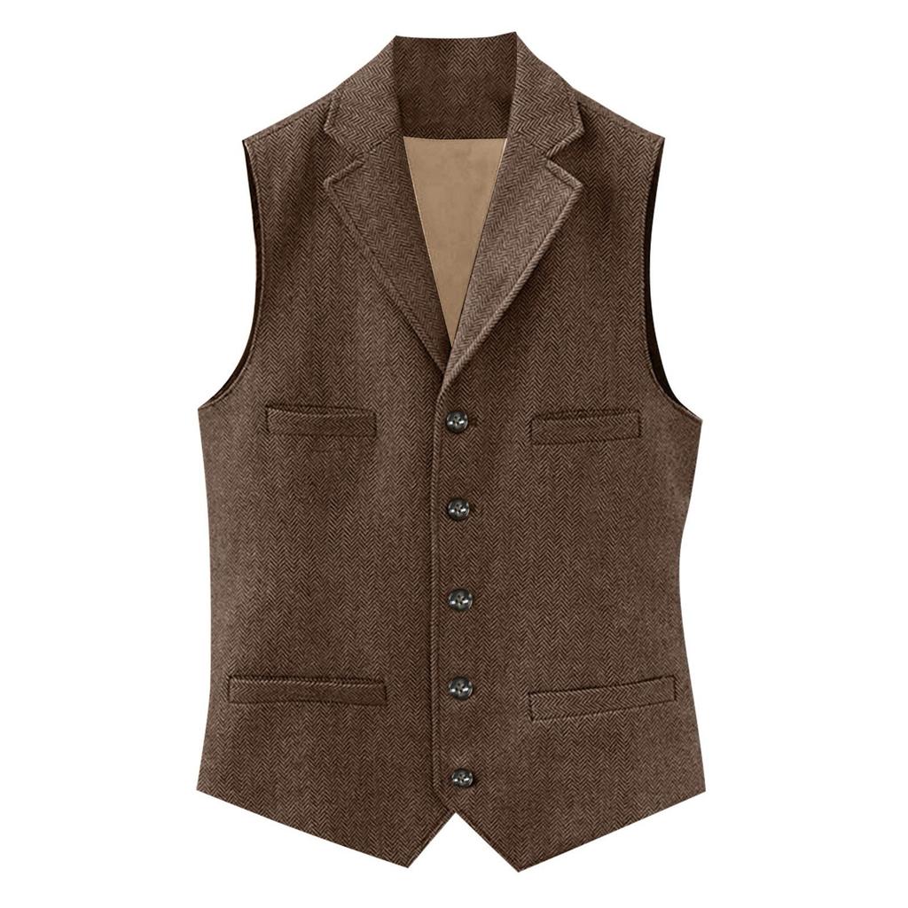 Мужская мода, повседневный однобортный однобортный жилет, мужской топ без рукавов