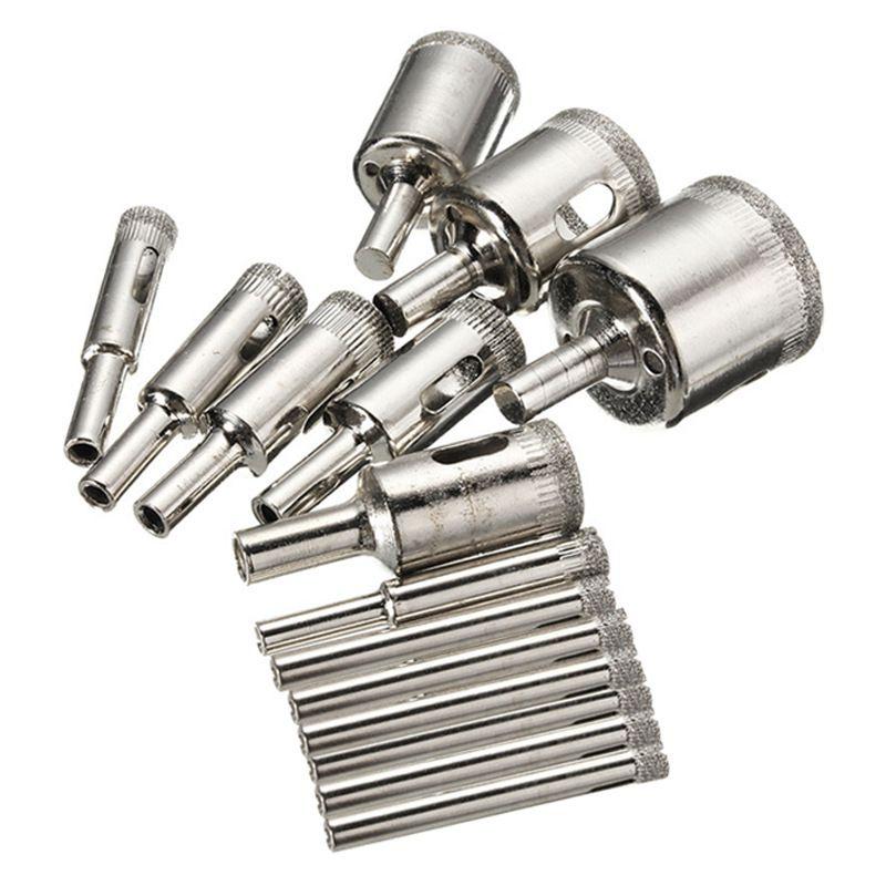 Высококачественный набор из 30 алмазных коронок для легкого сверления стекла