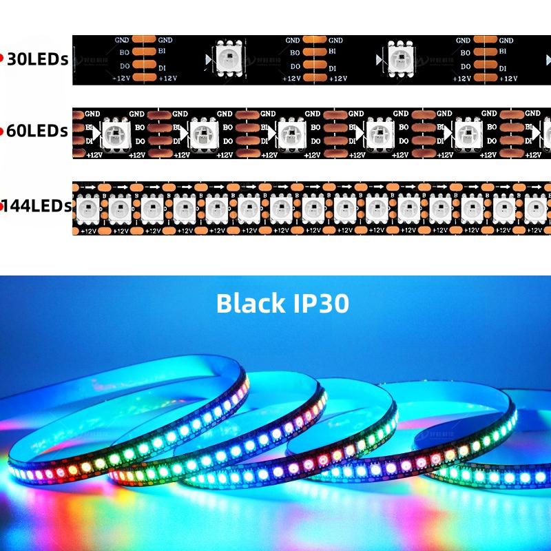 1/3/4/5 м DC12V WS2815 Светодиодная лента с индивидуально адресуемыми пикселями IC Световая лента 30/60/74/96/144 светодиода/м 5050 RGB Гибкая ламповая планка