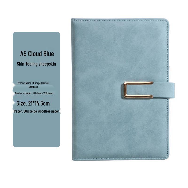 Блокнот A5 из мягкой овчины с петлей для ручки и персонализацией логотипа - Толстый журнал для деловых встреч