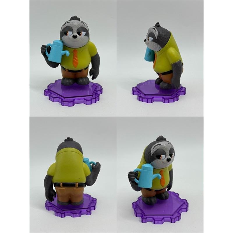 6Pcs Large 10.5cm Cartoon Animal Figures Set With Base, Cute Rabbit Fox Policeman Action Figurine, Kids Birthday Gift Desk Decor