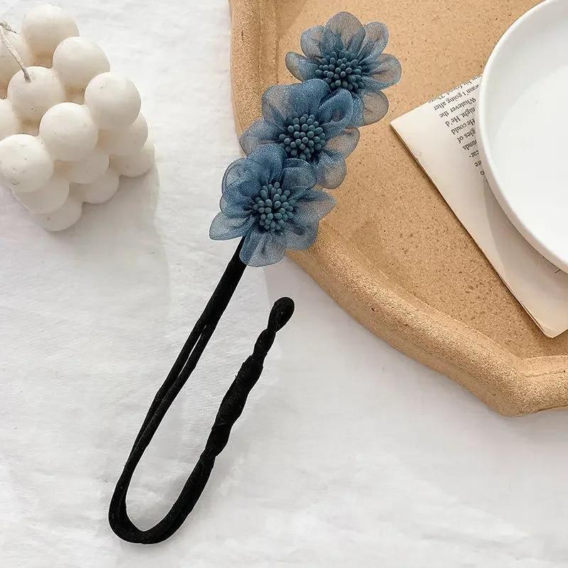 1pc Elegant Pearl Flower Bun Maker Korean Lazy Hair Curler Styling Accessories Hair Style Hairpin Hair Braiding Braider Hairgrip