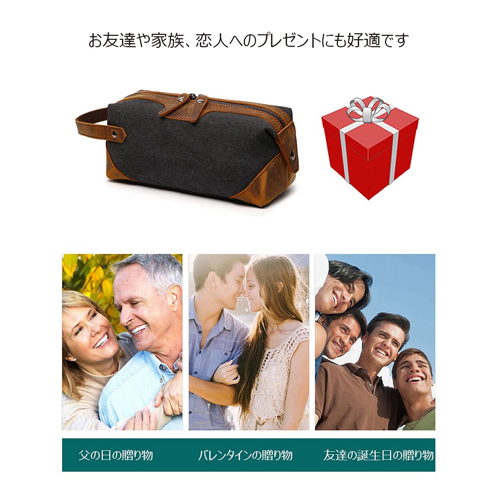 Whatna Мини Секундный Толстый Холст и Натуральная Кожа Коровьей Кожи Клатч Маленькая Косметичка Идеально подходит для и Другая Маленькая Мужская Сумка, Сумка, Сумка, Повседневная, Формальная,