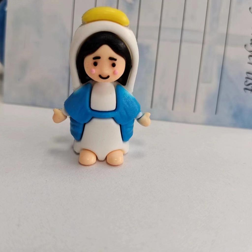 Маленькая фигурка Миниатюрная фигурка для игры в прятки Классические религиозные подарки Христос Спаситель для воскресной Пасхи Наполнители для яиц Подарок на крещение