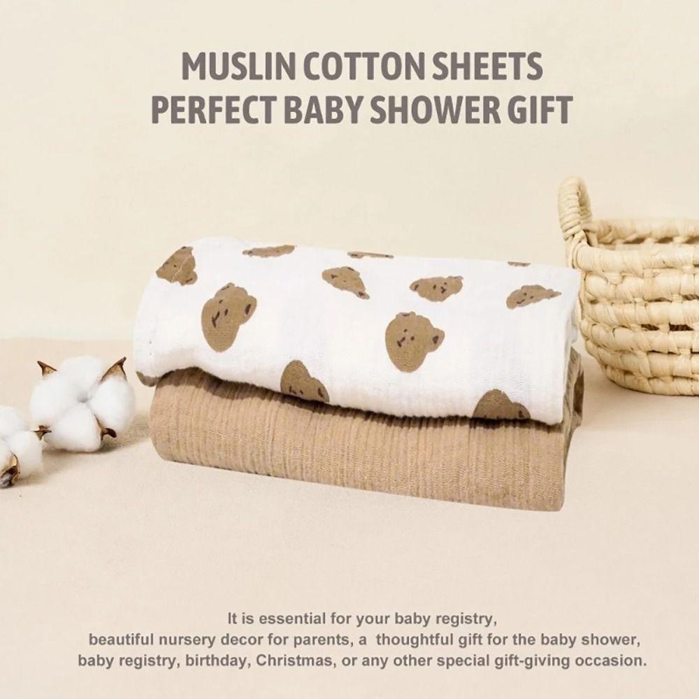 2Pcs/Set Breathable Baby Fitted Sheet Solid Crib Fitted Sheets Durable Newborn Changing Pad Cover