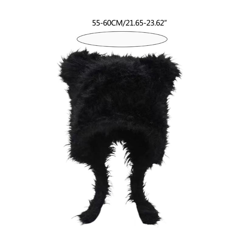 Зимняя теплая плюшевая шапка для женщин, забавная шапка с медвежьими ушками, шапка-капюшон, шапка-череп, шапка для активного отдыха на открытом воздухе, ветрозащитный головной убор, шапка-пуловер