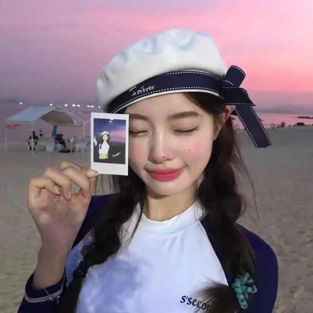 Korean Style JK Beret Cap Bowknot Octagonal Cap Fashion Painter Hat Beach