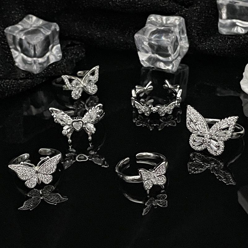 Элегантное открытое кольцо с бриллиантом «Бабочка» — роскошный и модный дизайн для женщин